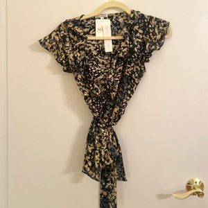 Abstract Animal Print Blouse